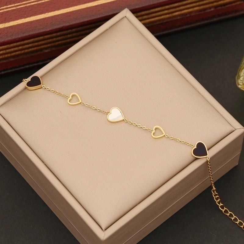 Heart Shape Stainless Steel Plating  Necklace Bracelets Earrings  Necklace