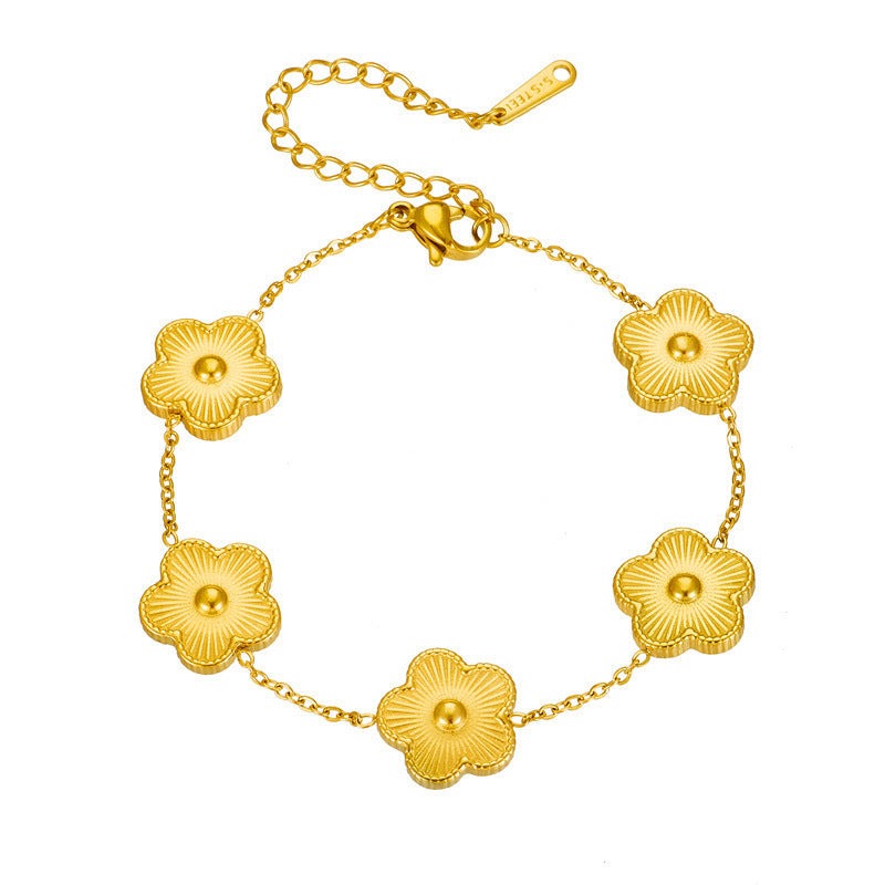Snowake Flower Titanium Steel 18K Gold Plated