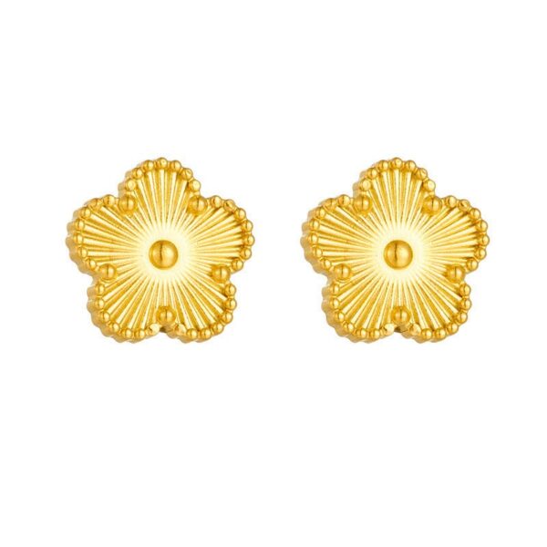 Snowake Flower Titanium Steel 18K Gold Plated