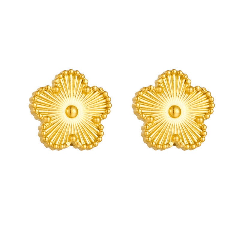 Snowake Flower Titanium Steel 18K Gold Plated